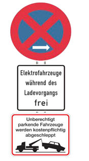 Schild für E-Fahrzeuge